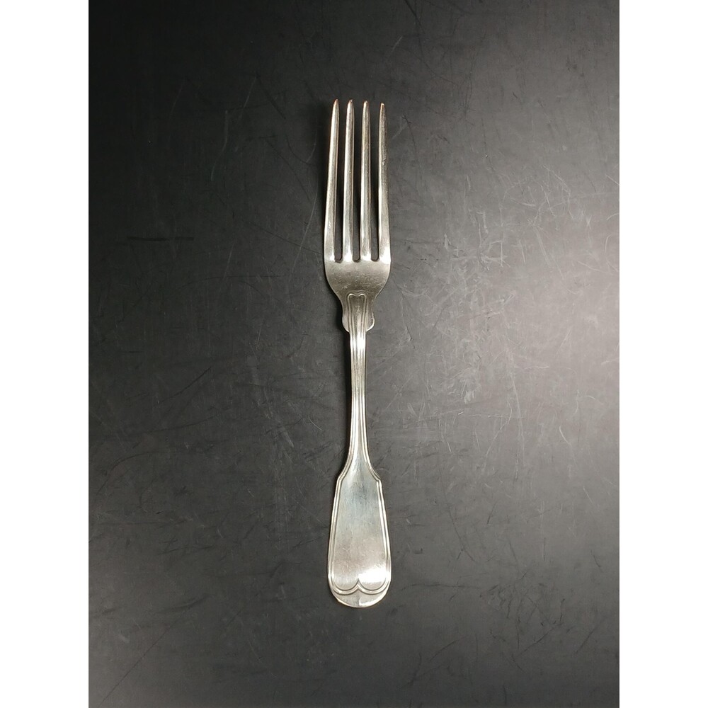 N. Harding & Co. Coin Silver Dinner Fork 7.5" 49g Monogram 19th C American